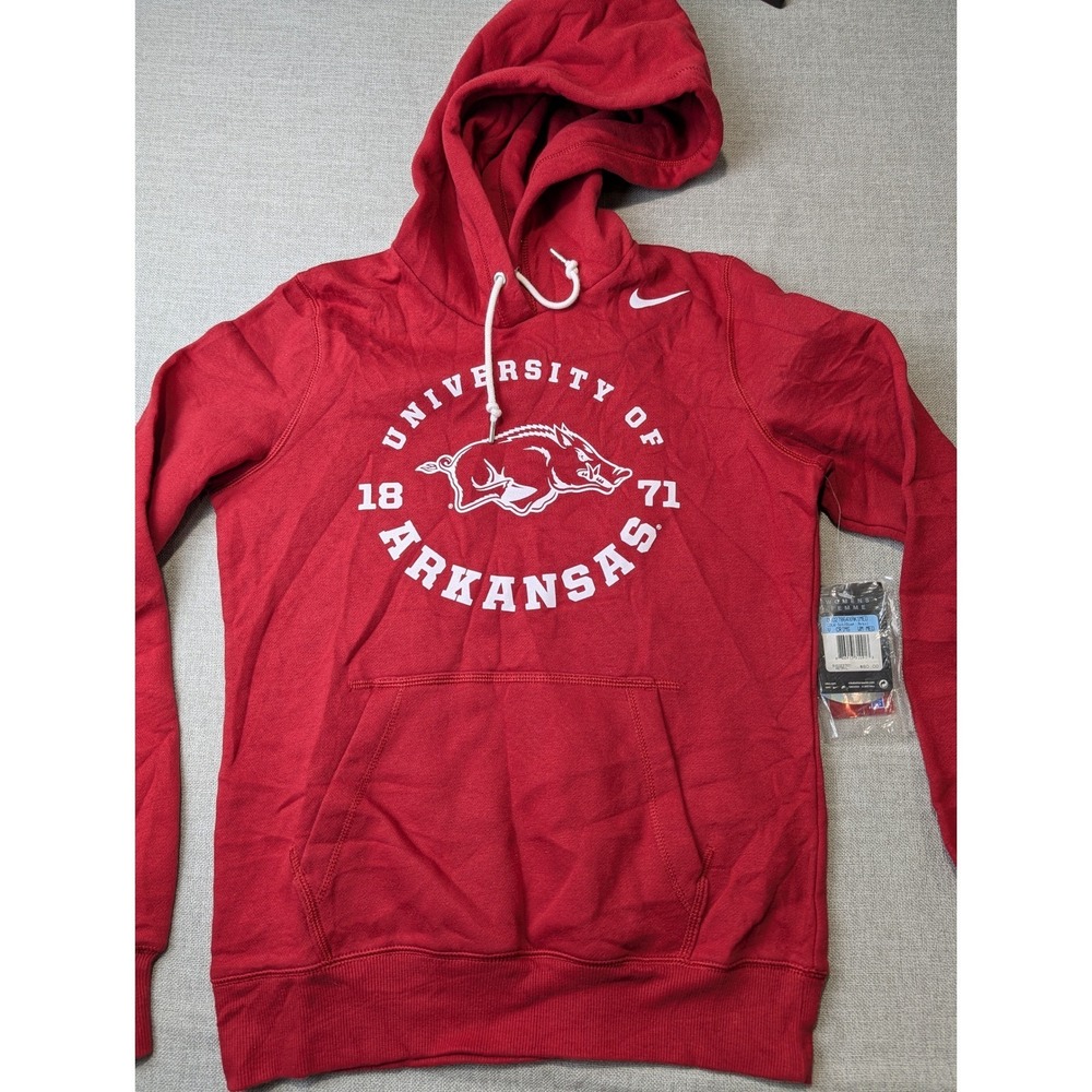 Nike Arkansas Razorbacks Hoodie Womens Medium M Red University 1871 Pullover NWT